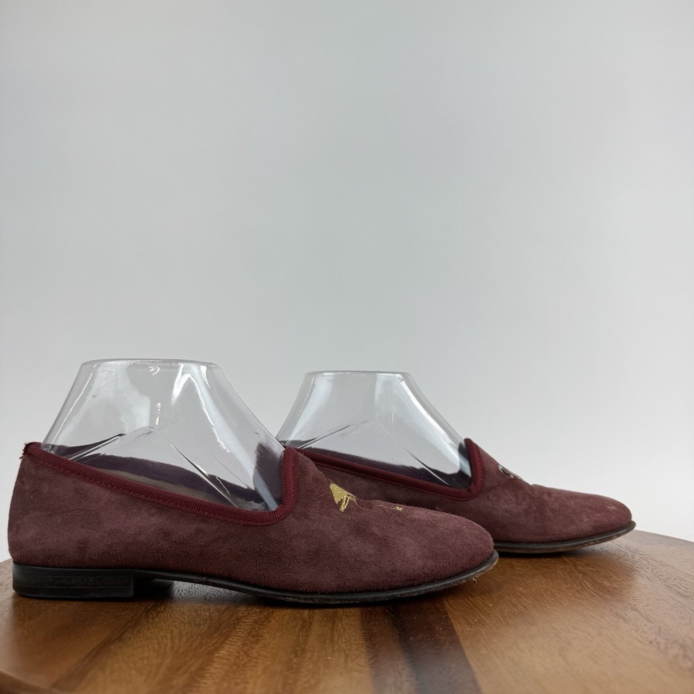 Womens Del Toro Maroon Red Suede Flamingo Slip On Loafers Flats Size 6 M‎ GUC